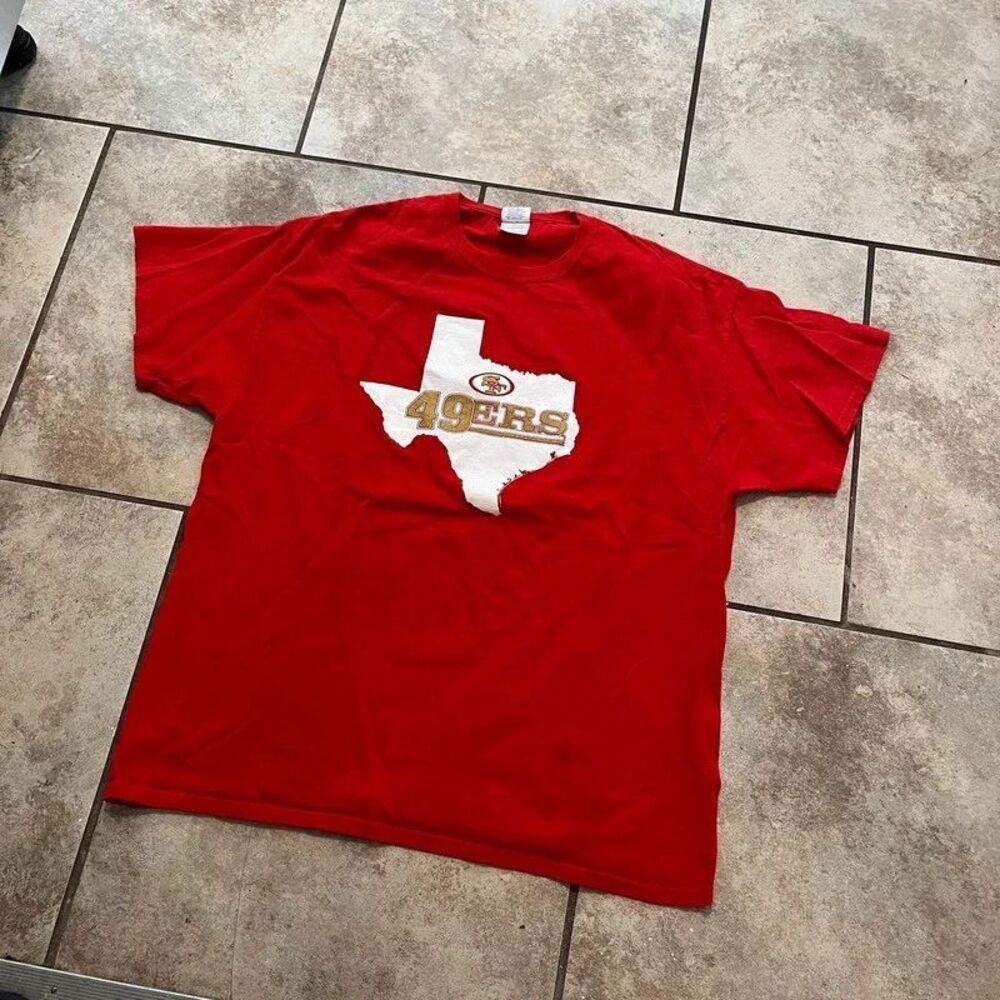 San Francisco 49ers Texas Map Graphic T-Shirt Red NFL Football Fan Tee XL